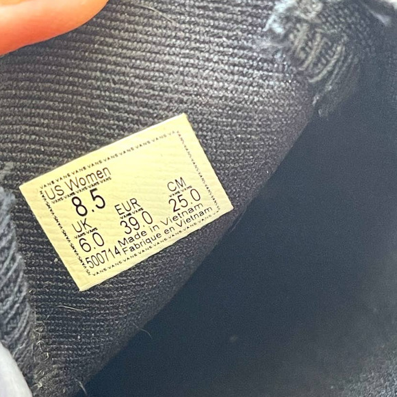 Vans Classic Black and White Canvas Sneakers - Picture 8 of 9